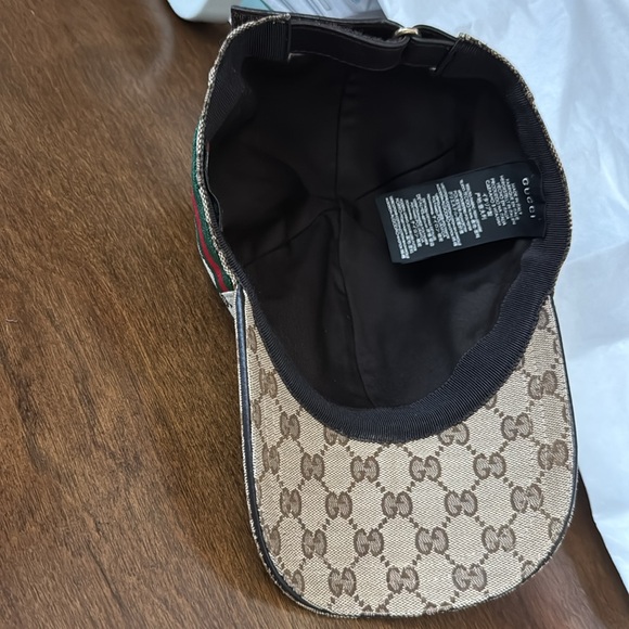 GUCCI :ORIGINAL GG CANVAS BASEBALL HAT WITH WEB - Picture 6 of 11